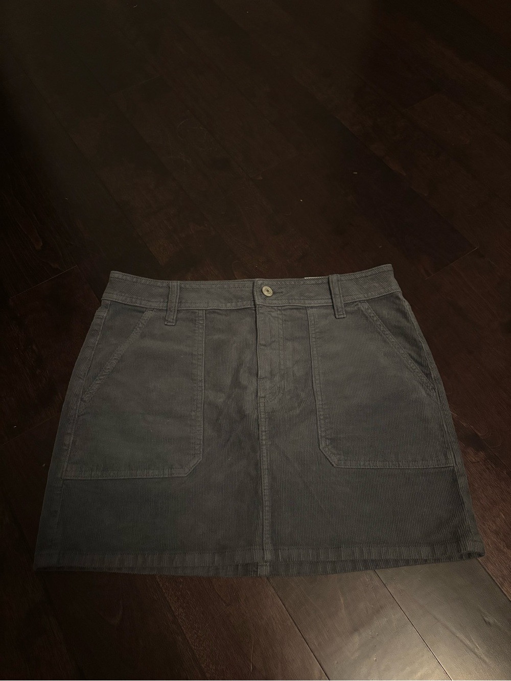 American Eagle Outfitters Gray/Greenish Corduroy Mini Skirt